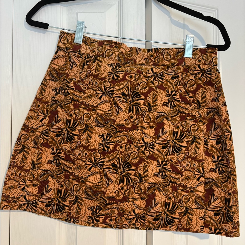 Zara Orange and Black A-Line Mini Skirt